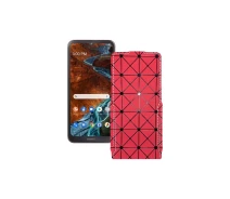 Купить - чехол для смартфона  Чехол-флип из экокожи для телефона Nokia G300 Красный ромб