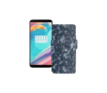 Купить - чехол для смартфона  Чехол-книга из экокожи для телефона OnePlus 5T Хаки-синий