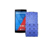 Купить - чехол для смартфона  Чехол-флип из экокожи для телефона OnePlus One Синий ромб