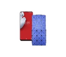 Купить - чехол для смартфона  Чехол-флип из экокожи для телефона Oukitel C17 Pro Синий ромб