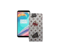 Купить - чехол для смартфона  Чехол-флип из экокожи для телефона OnePlus 5T Луи-Витон-белый
