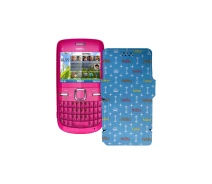 Купить - чехол для смартфона  Чехол-книга из экокожи для телефона Nokia C3 Фэшн голубой