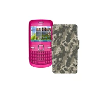 Купить - чехол для смартфона  Чехол-книга из экокожи для телефона Nokia C3 Хаки-зеленый