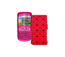 Купить - чехол для смартфона  Чехол-книга из экокожи для телефона Nokia C3 Красный ромб