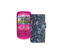 Купить - чехол для смартфона  Чехол-книга из экокожи для телефона Nokia C3 Хаки-синий