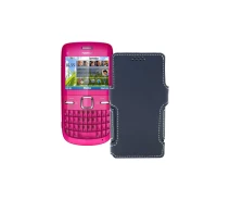 Купить - чехол для смартфона  Чехол-книга из экокожи для телефона Nokia C3 Черный глянец