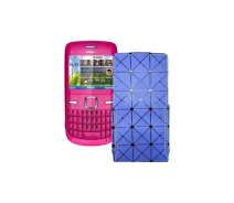Купить - чехол для смартфона  Чехол-флип из экокожи для телефона Nokia C3 Синий ромб