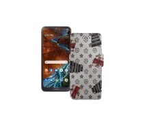 Купить - чехол для смартфона  Чехол-книга из экокожи для телефона Nokia G300 Луи-Витон-белый