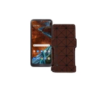 Купить - чехол для смартфона  Чехол-книга из экокожи для телефона Nokia G300 Коричневый ромб