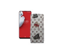 Купить - чехол для смартфона  Чехол-флип из экокожи для телефона Oukitel C17 Pro Луи-Витон-белый