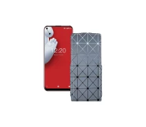 Купить - чехол для смартфона  Чехол-флип из экокожи для телефона Oukitel C17 Pro Серый ромб