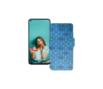 Купить - чехол для смартфона  Чехол-книга из экокожи для телефона Oukitel C21 2020 Фэшн голубой