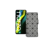Купить - чехол для смартфона  Чехол-книга из экокожи для телефона Realme Narzo Серый ромб
