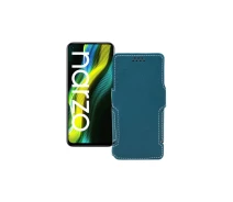 Купить - чехол для смартфона  Чехол-книга из экокожи для телефона Realme Narzo Тм. Бирюзовый