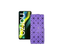 Купить - чехол для смартфона  Чехол-флип из экокожи для телефона Realme Narzo 50 Фиолетовый ромб