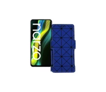 Купить - чехол для смартфона  Чехол-книга из экокожи для телефона Realme Narzo 50 Синий ромб