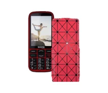 Купить - чехол для смартфона  Чехол-флип из экокожи для телефона Sigma Comfort 50 Optima 2021 Красный ромб