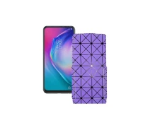 Купить - чехол для смартфона  Чехол-флип из экокожи для телефона Tecno Camon 15 Premier Фиолетовый ромб