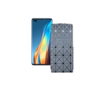 Купить - чехол для смартфона  Чехол-флип из экокожи для телефона Tecno Phantom X Серый ромб