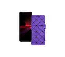 Купить - чехол для смартфона  Чехол-книга из экокожи для телефона Sony Xperia 1 III Фиолетовый ромб