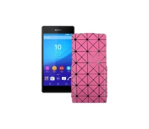 Купить - чехол для смартфона  Чехол-флип из экокожи для телефона Sony Xperia Z3 Plus E6553 Розовый ромб