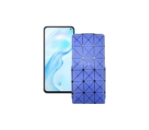 Купить - чехол для смартфона  Чехол-флип из экокожи для телефона Vivo X30 Синий ромб