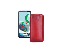 Купить - чехол для смартфона  Вытяжка из кожи для телефона LG W31 Plus Красный