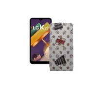 Купить - чехол для смартфона  Чехол-флип из экокожи для телефона LG K22 Луи-Витон-белый