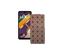 Купить - чехол для смартфона  Чехол-флип из экокожи для телефона LG K22 Коричневый ромб