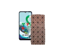 Купить - чехол для смартфона  Чехол-флип из экокожи для телефона LG W31 Plus Коричневый ромб