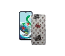 Купить - чехол для смартфона  Чехол-флип из экокожи для телефона LG W31 Plus Луи-Витон-белый