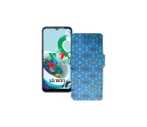 Купить - чехол для смартфона  Чехол-книга из экокожи для телефона LG W31 Plus Фэшн голубой