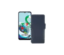 Купить - чехол для смартфона  Чехол-книга из экокожи для телефона LG W31 Plus Черный глянец