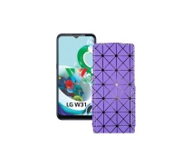 Купить - чехол для смартфона  Чехол-флип из экокожи для телефона LG W31 Plus Фиолетовый ромб