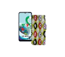 Купить - чехол для смартфона  Чехол-книга из экокожи для телефона LG W31 Plus Камни-цветные