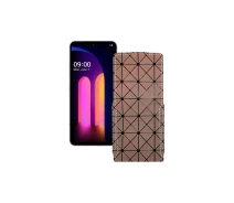 Купить - чехол для смартфона  Чехол-флип из экокожи для телефона LG V60 ThinQ Коричневый ромб