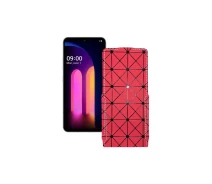 Купить - чехол для смартфона  Чехол-флип из экокожи для телефона LG V60 ThinQ Красный ромб