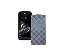 Купить - чехол для смартфона  Чехол-флип из экокожи для телефона LG X Venture Серый ромб