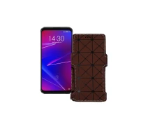 Купить - чехол для смартфона  Чехол-книга из экокожи для телефона Meizu 16th Коричневый ромб