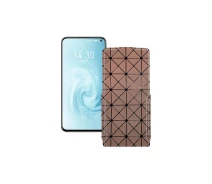 Купить - чехол для смартфона  Чехол-флип из экокожи для телефона Meizu 17 Коричневый ромб