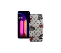 Купить - чехол для смартфона  Чехол-книга из экокожи для телефона LG V60 ThinQ Луи-Витон-белый