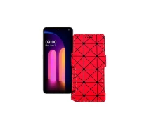Купить - чехол для смартфона  Чехол-книга из экокожи для телефона LG V60 ThinQ Красный ромб
