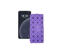 Купить - чехол для смартфона  Чехол-флип из экокожи для телефона Meizu 20 Фиолетовый ромб