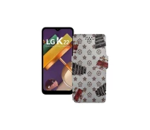 Купить - чехол для смартфона  Чехол-книга из экокожи для телефона LG K22 Луи-Витон-белый