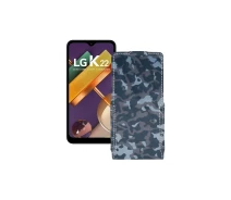 Купить - чехол для смартфона  Чехол-флип из экокожи для телефона LG K22 Хаки-синий