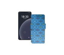 Купить - чехол для смартфона  Чехол-книга из экокожи для телефона Meizu 20 Фэшн голубой