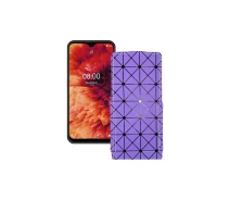 Купить - чехол для смартфона  Чехол-флип из экокожи для телефона Ulefone Note 8p Фиолетовый ромб