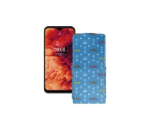 Купить - чехол для смартфона  Чехол-флип из экокожи для телефона Ulefone Note 8p Фэшн голубой