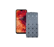 Купить - чехол для смартфона  Чехол-флип из экокожи для телефона Ulefone Note 8p Серый ромб