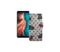 Купить - чехол для смартфона  Чехол-книга из экокожи для телефона Ulefone P6000 Plus Луи-Витон-белый